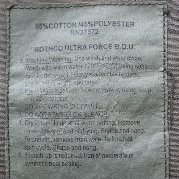 Rothco BDU shirt. Medium Regular. Waist 31" to 35". Tiger Stripe camo pattern. - Picture 4 of 6